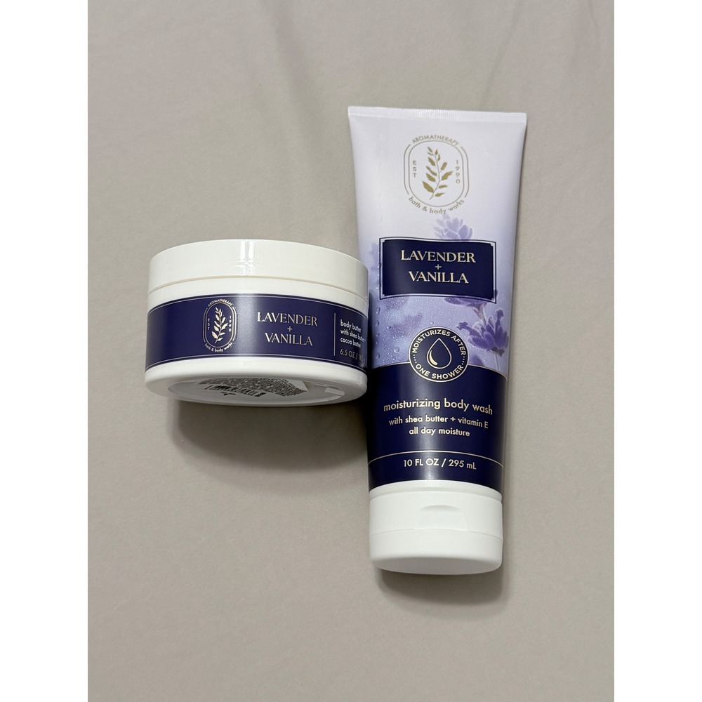 Bath & Body Works Aromatherapy Lavender Vanilla Body Wash and Body Butter Set